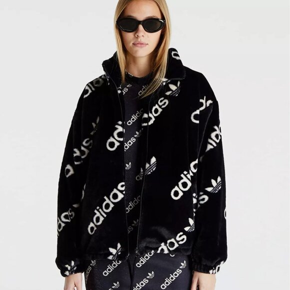 Adidas Faux Fur Jacket, Medium, Like New - Picture 2 of 8